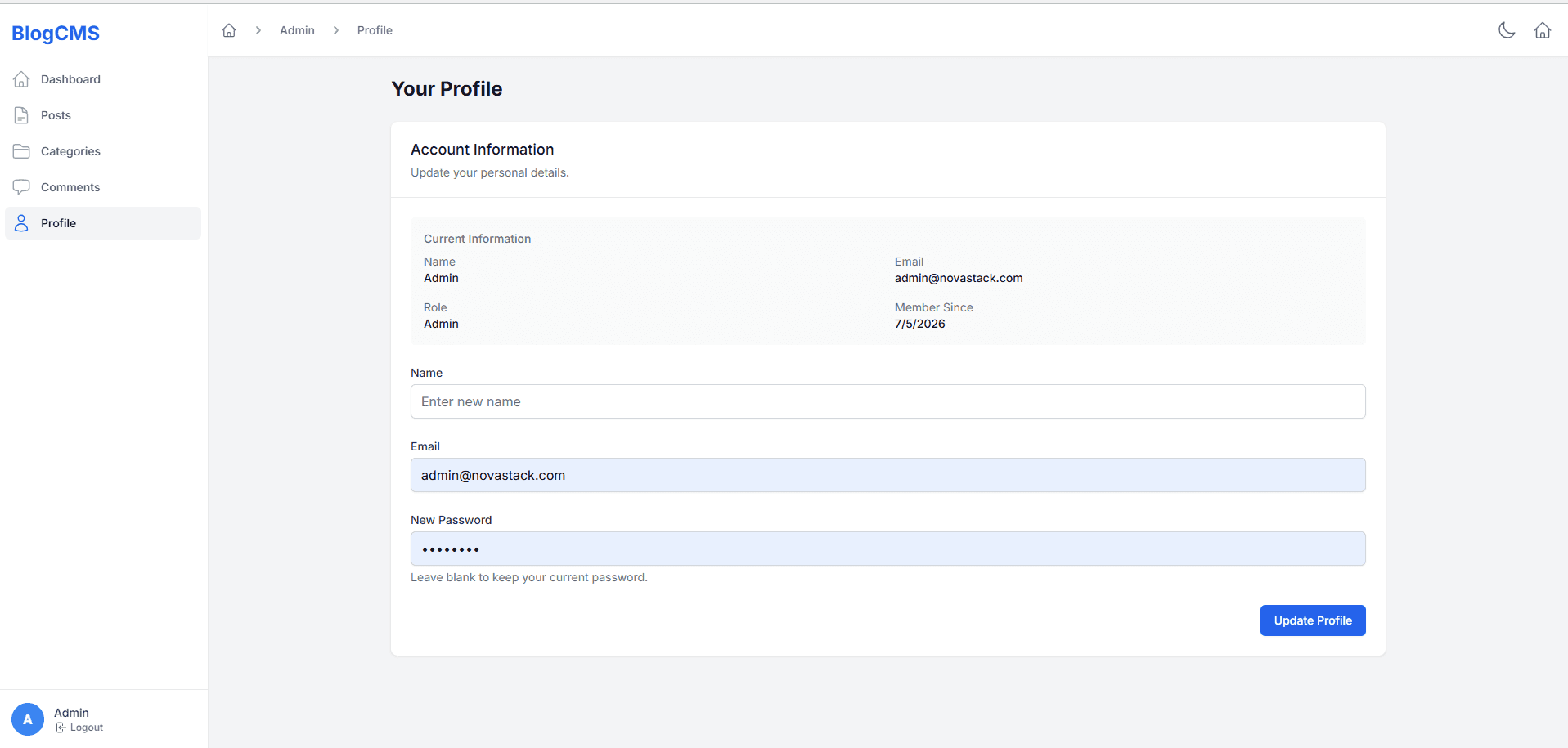 Blog Cms screenshot 2