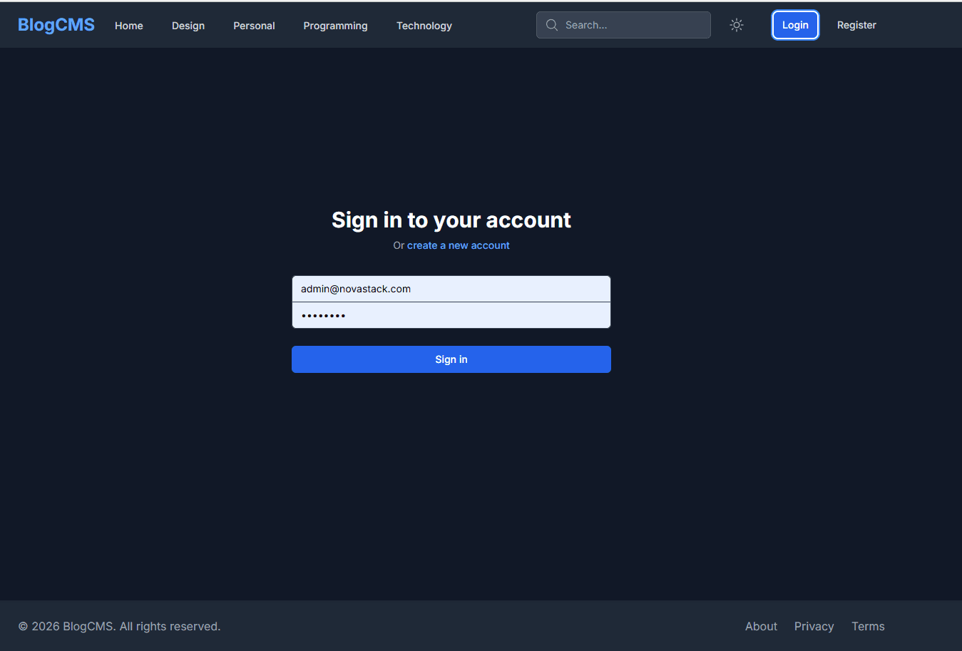 Blog Cms screenshot 3