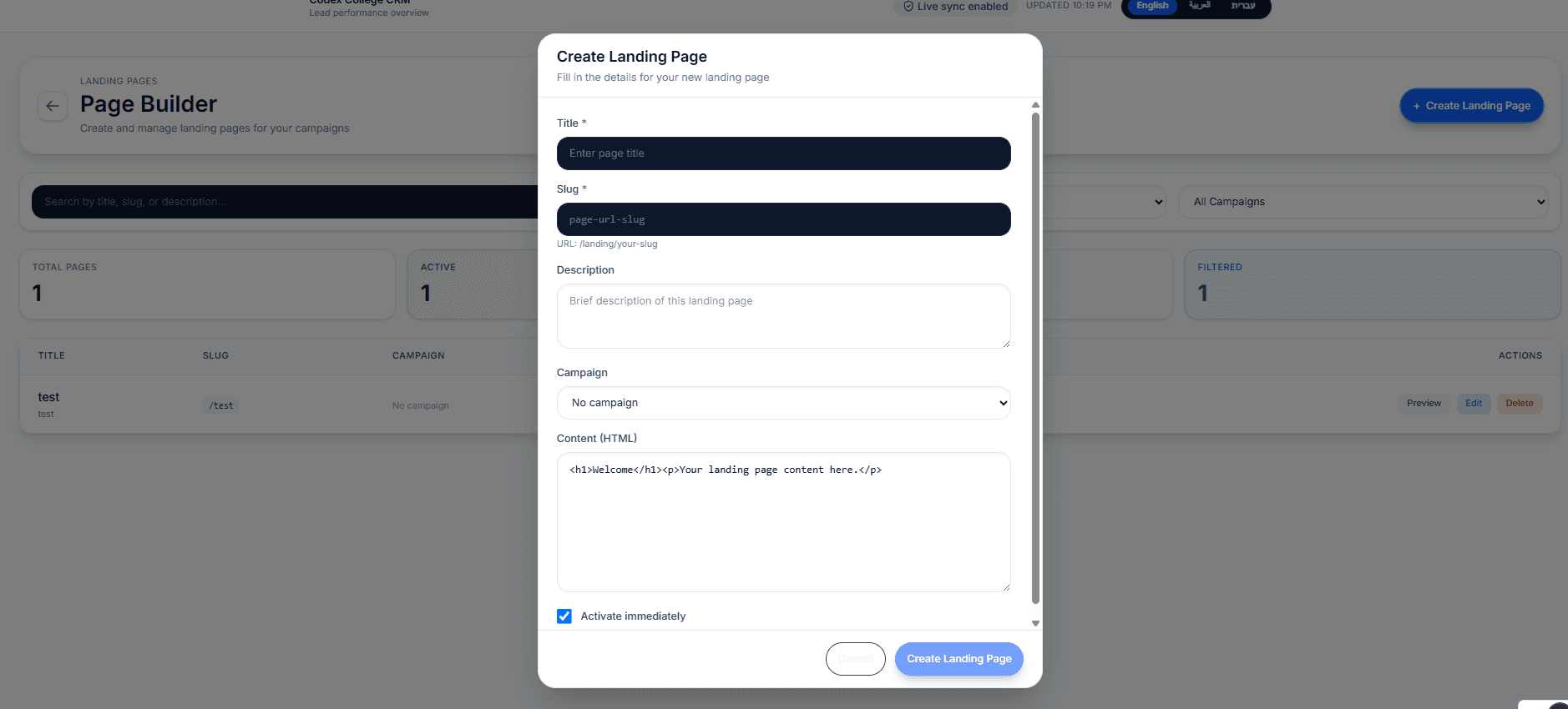 Codex CRM screenshot 3