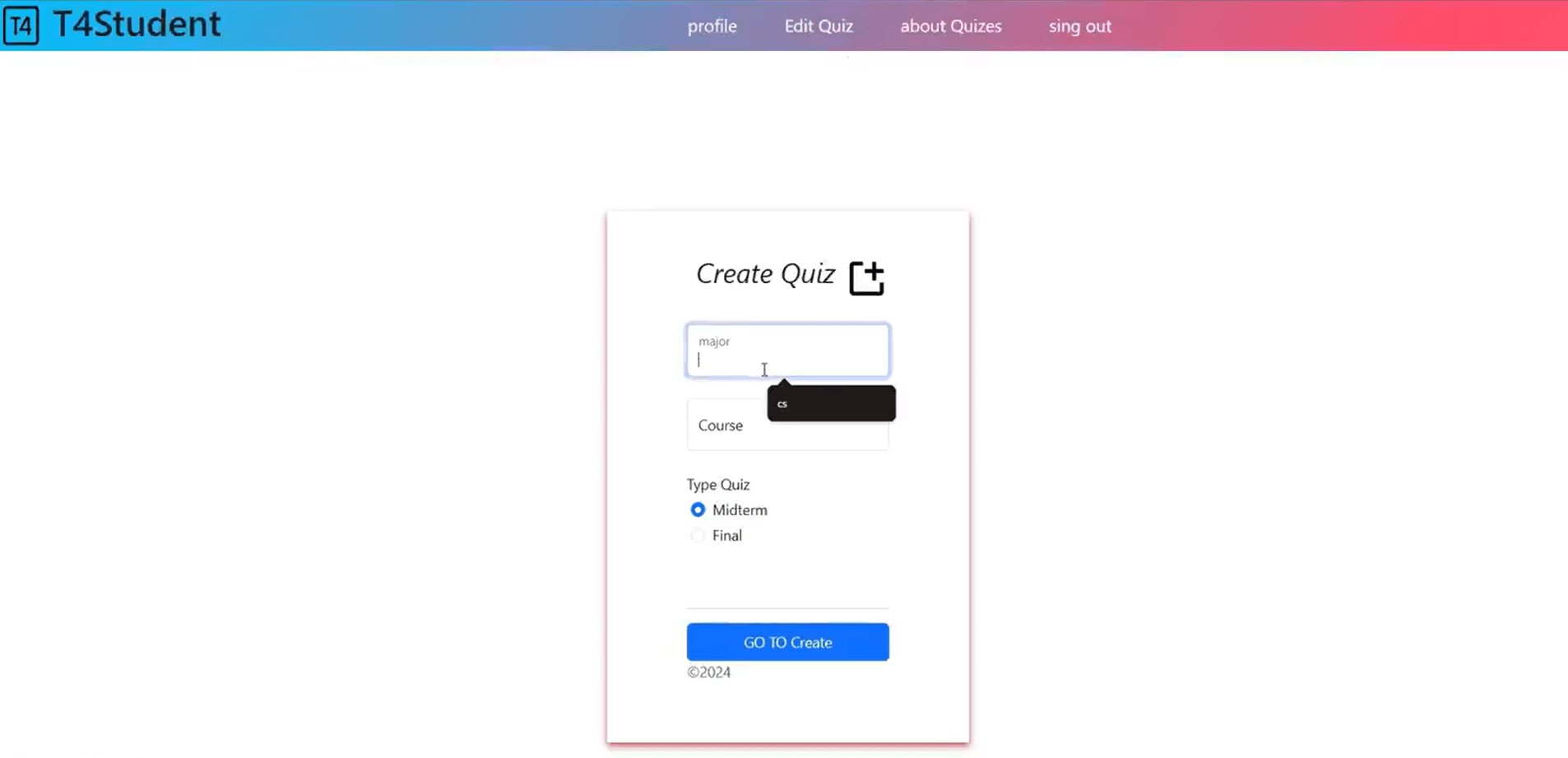 T4Student screenshot 1